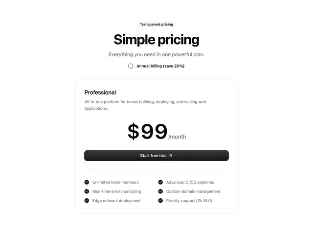 Animated Pricing Card
