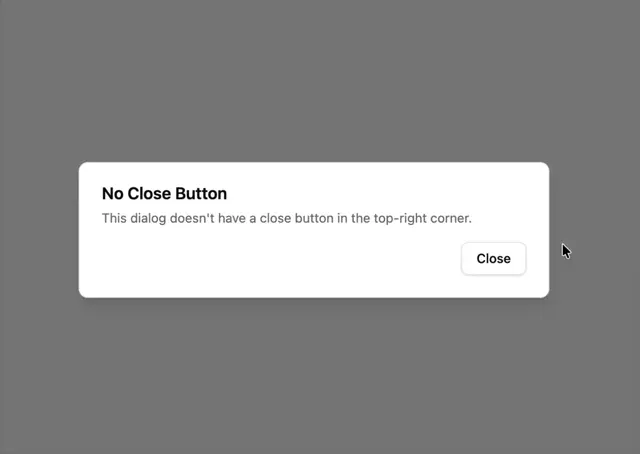 Dialog Without Close Button