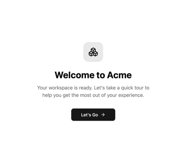Minimal Welcome Onboarding