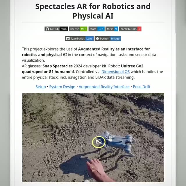 This Open-Source Project Lets You Control a Robot With AR Glasses 

Steer a real robot with your eyes. Spectacles Dimens