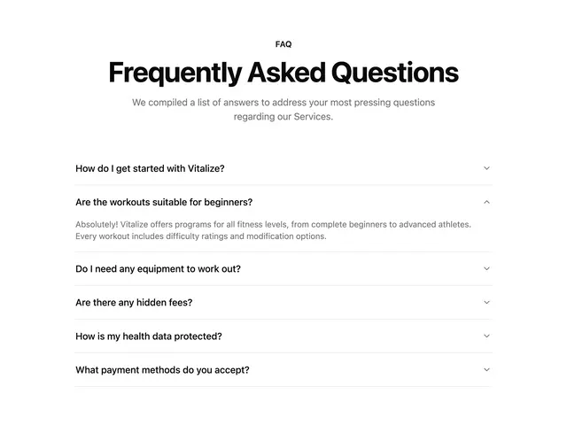 FAQ Accordion Section