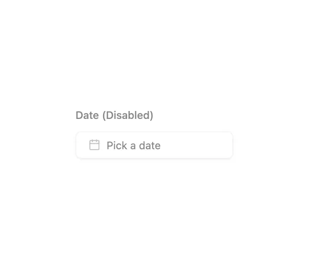 Date Picker Disabled