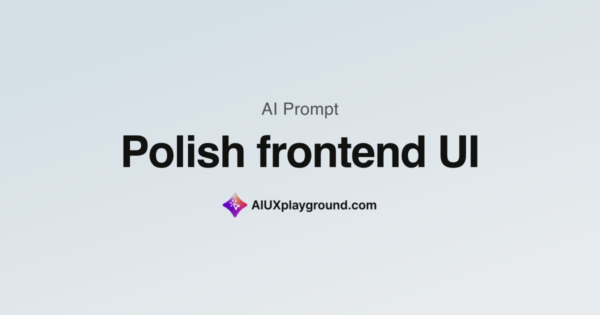 Polish frontend UI