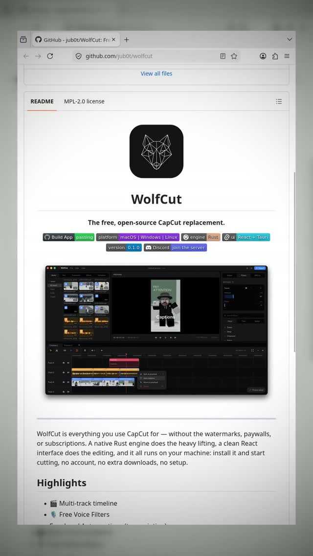 This Free Open-Source Video Editor Is a CapCut Alternative With No Watermarks
WolfCut is a native desktop video editor