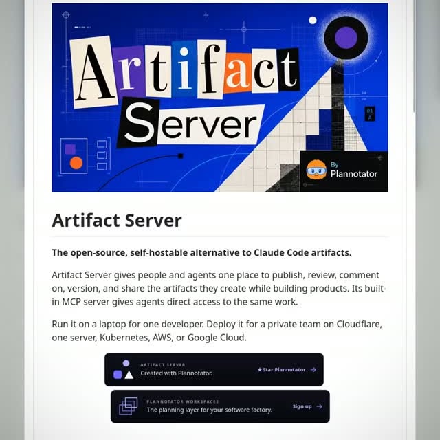 Your AI agents generate files everywhere. This gives them one place to actually publish their work. 

Artifact Server is