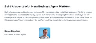 Meta plans to announce "Meta Business Agent Platform" during Meta Connect, according to one of the scheduled event sessi