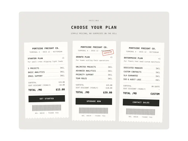 Receipt Tiers