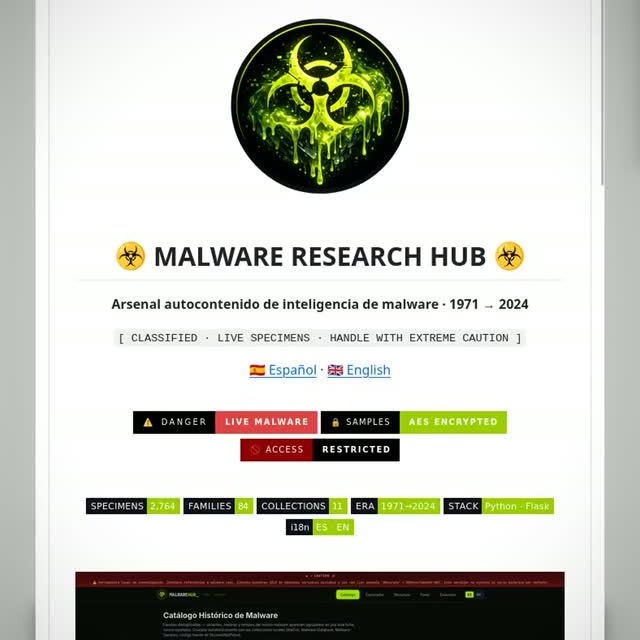 This project turns more than five decades of malware history into one searchable research archive. 

Explore fifty-three