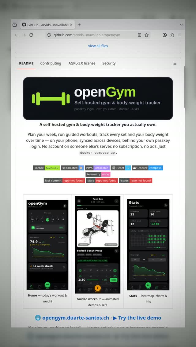 Own Your Workout Data With This Self-Hosted Gym Tracker 

Your fitness data currently lives in a corporate database, but