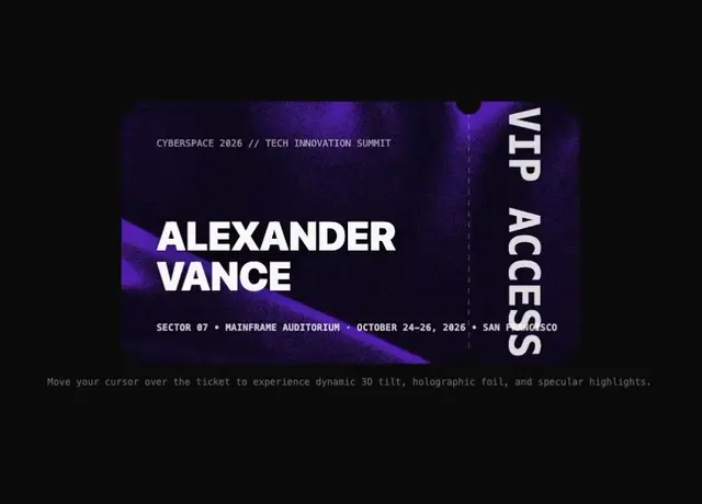 Admit One 3D Holographic Ticket