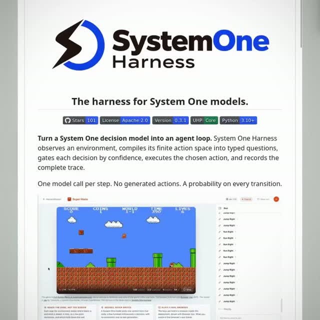 System One Harness: AI That Never Lies

System One Harness turns a new kind of AI model into a reliable worker that neve