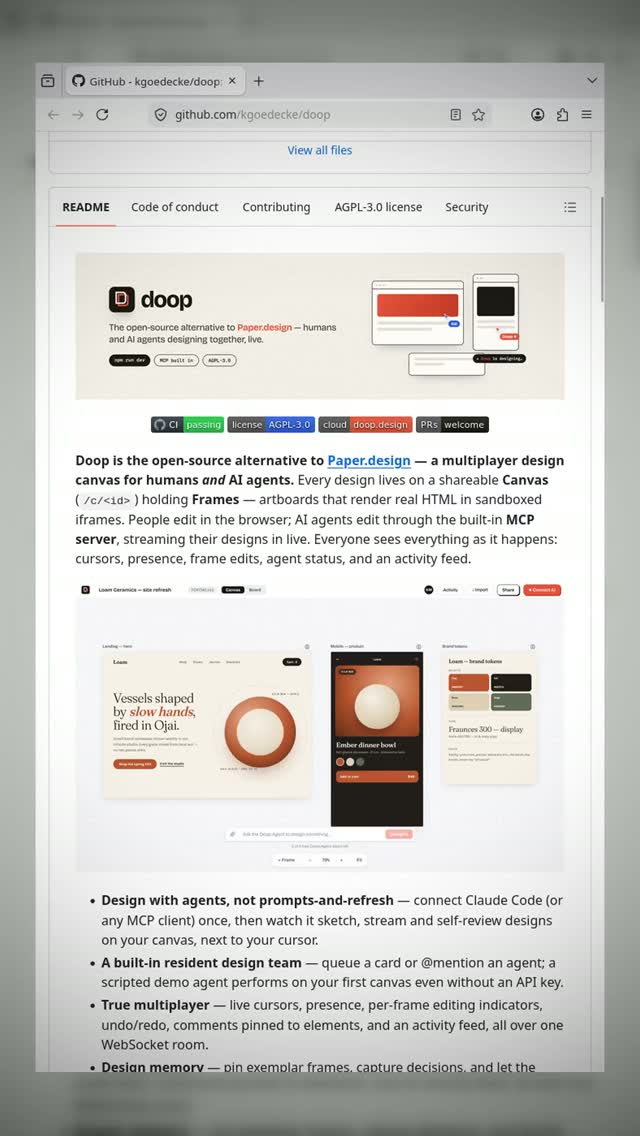 This Open-Source Canvas Lets You Design Websites Live With AI Agents 

Doop lets you design alongside AI agents in real