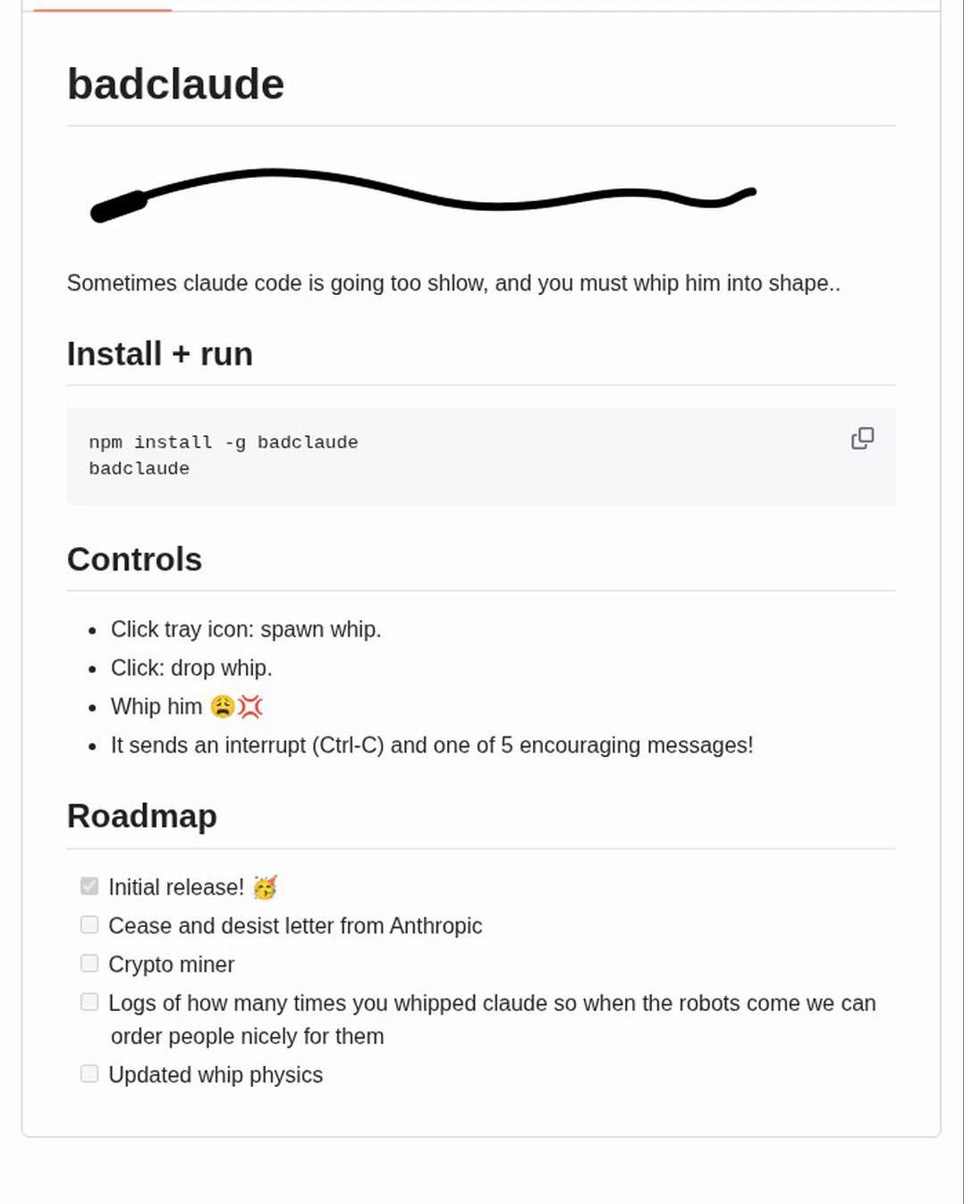 Whip Your AI Into Shape with BadClaude

Ever feel like your AI is moving too slowly and you just want to get things done