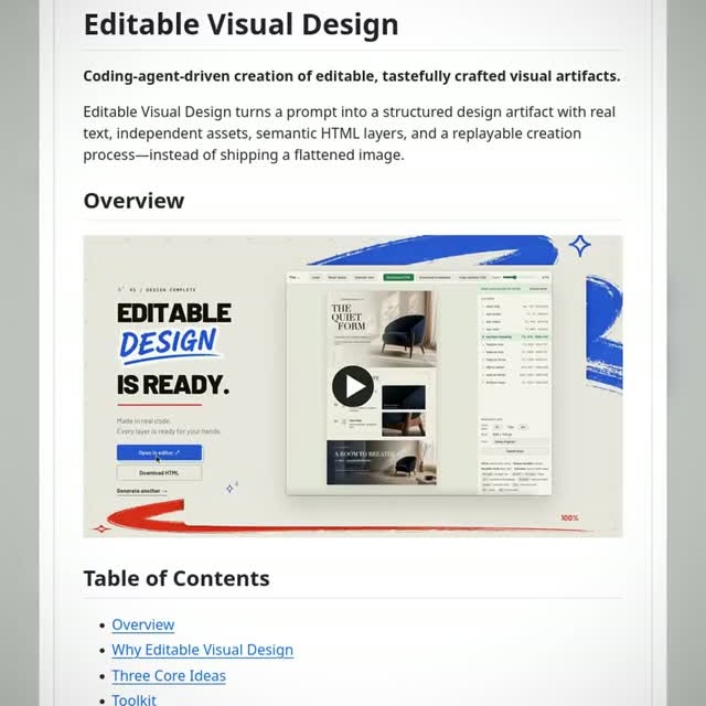 Most AI design tools give you one flat image. This one keeps everything editable. 

Editable-Design is the visual design