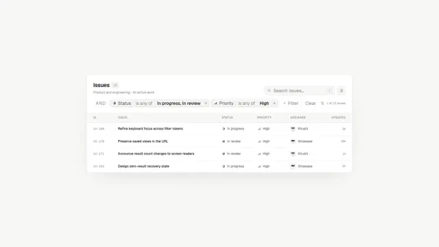 Advanced Data Table Filter Builder