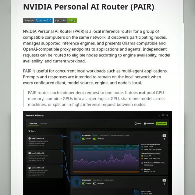 What if every computer in your house could work together as one AI system? 

Personal AI Router is the local inference t