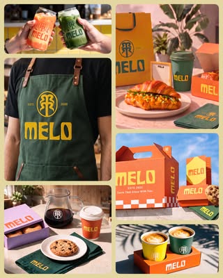 Melo - Cafe & Bakery Brand Identity & Packaging Design