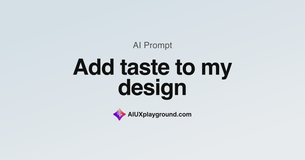 Add taste to my design