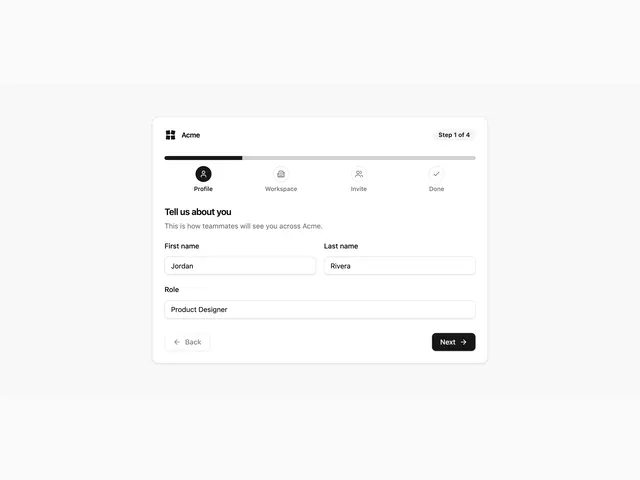 Multi-Step Setup Wizard