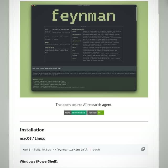 Instead of just summarizing papers, this AI agent actually checks the research. 

Feynman is an open source AI agent tha